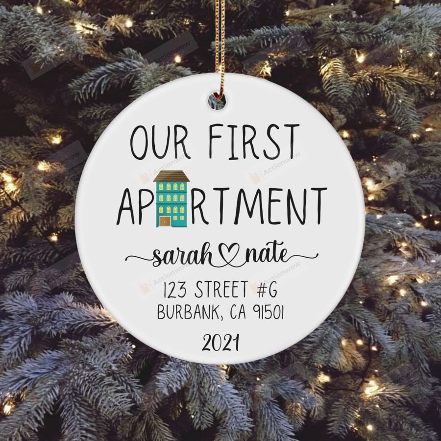 Personalized Our First Apartment Ornament Family Ornament In Anniversary Party Christmas Decoration Wedding Decoration Gifts From Family Friend To My Parents Children   3279