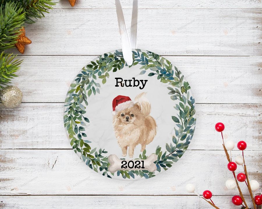 Personalized Pomeranian Dog Ornament, Gifts For Dog Owners Ornament, Christmas Gift Ornament   1525