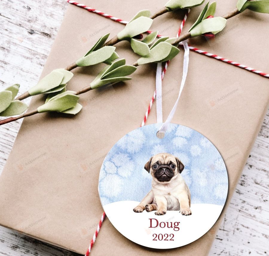 Personalized Pug Dog Ornament, Gifts For Dog Owners Ornament, Pug Lover Gifts Ornament   9846