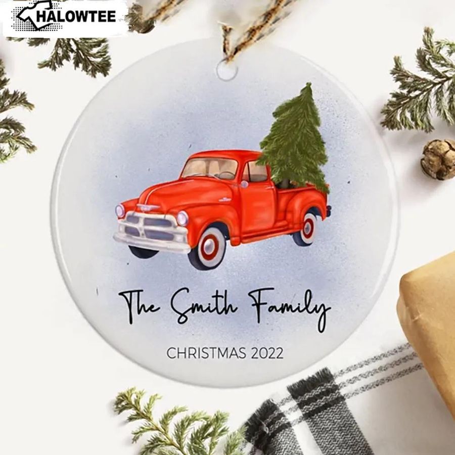 Personalized Red Truck Ornament Red Xmas Gift Decor Your Home