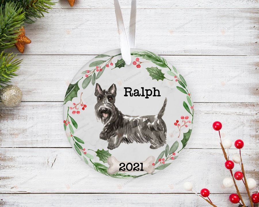 Personalized Scottish Terrier Dog Ornament, Gifts For Dog Owners Ornament, Christmas Gift Ornament   3767