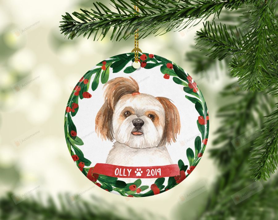Personalized Shihtzu Dog Ornament, Gifts For Dog Owners Ornament, Christmas Gift Ornament