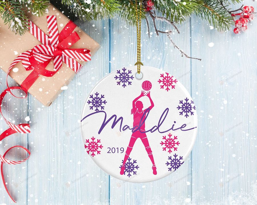 Personalized Volleyball Ornament Porcelain Ornament Volleyball Setter Design Volleyball Gifts Christmas Ornament Hanging Decoration Christmas Tree Ornament