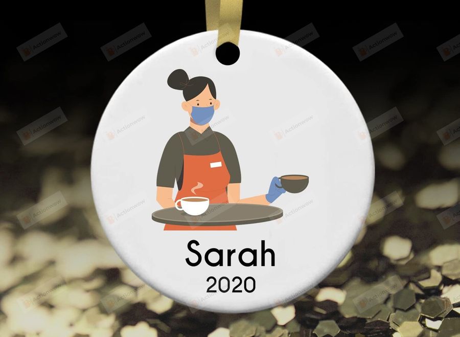  Personalized Waitress Christmas Ceramic Ornament Waitress Ornament Christmas Tree Ornament 