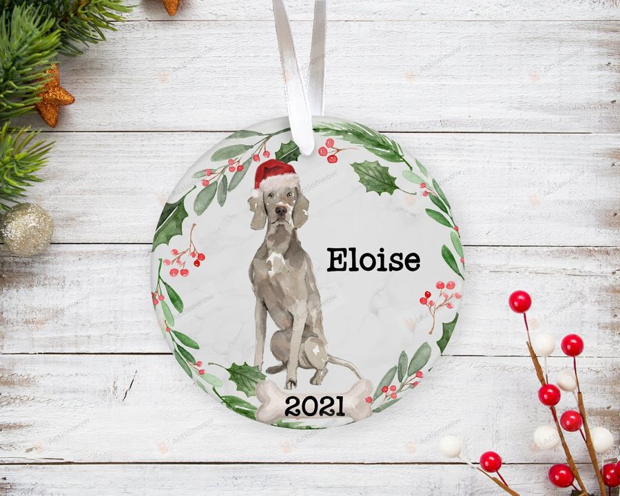 Personalized Weimaraner Dog Ornament, Gifts For Dog Owners Ornament, Christmas Gift Ornament   3595