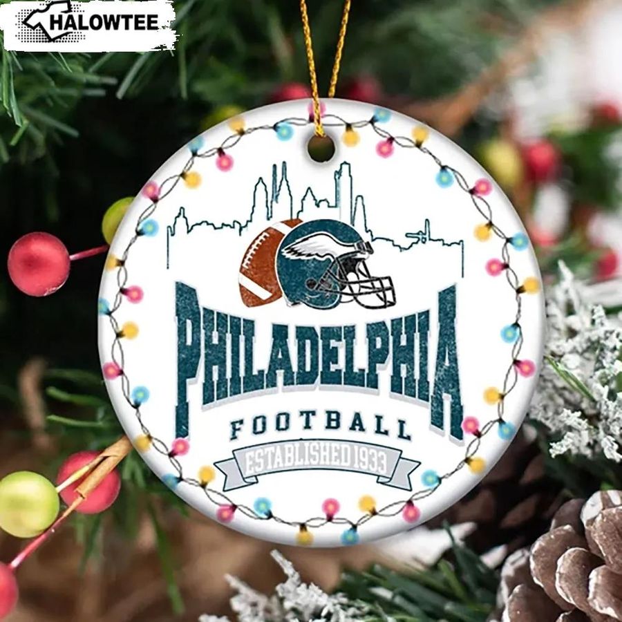 Philadelphia Football Christmas Ornament Xmas Helmet Light Strings