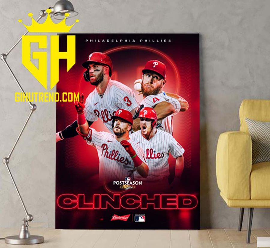 Philadelphia Phillies Clinched Postseason MLB 2022 Poster Canvas