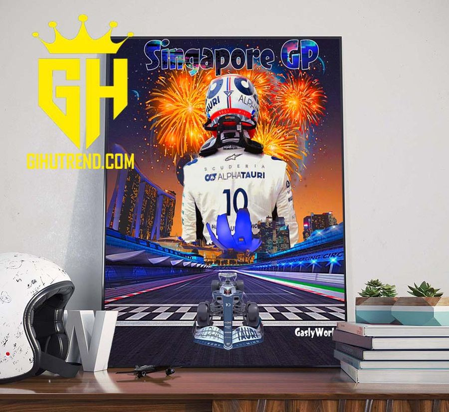 Pierre Gasly Scuderia Alphatauri Singapore GP 2022 Poster Canvas