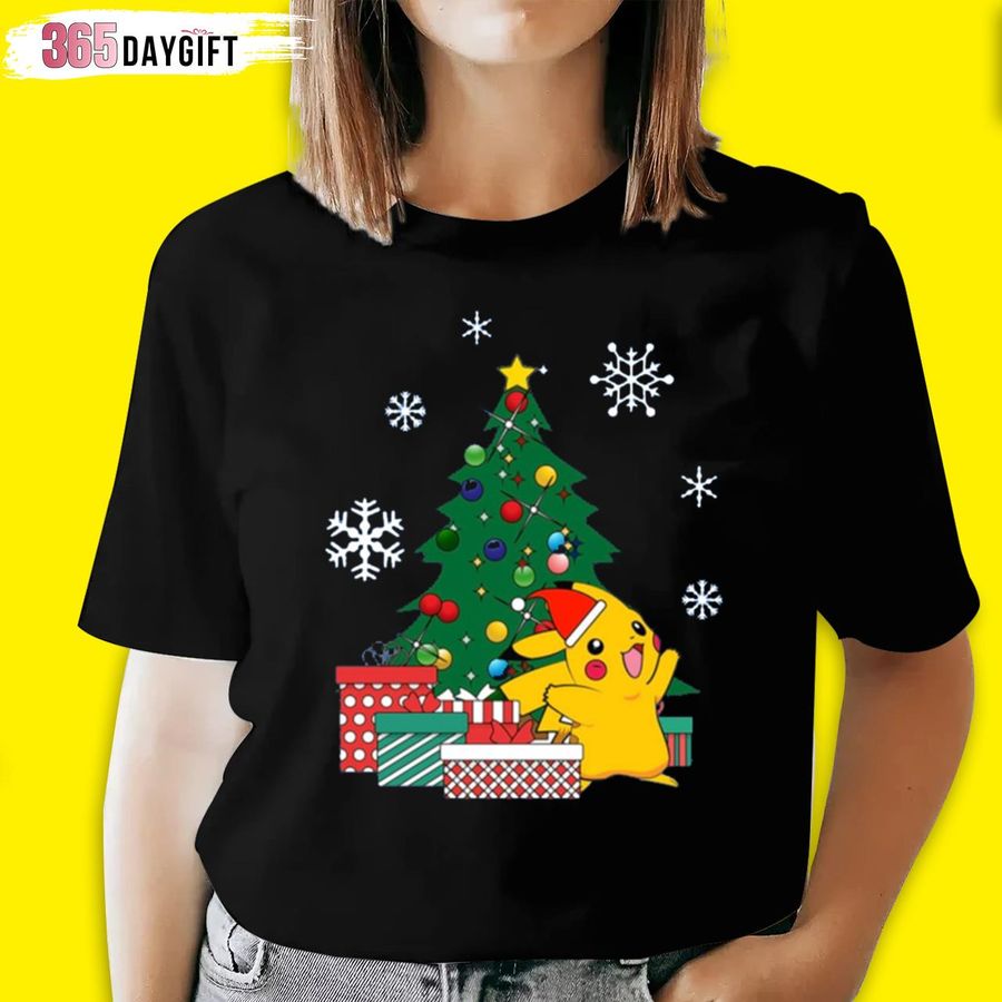 Pikachu Pokemon Christmas T Shirt Tree Kid's Unisex