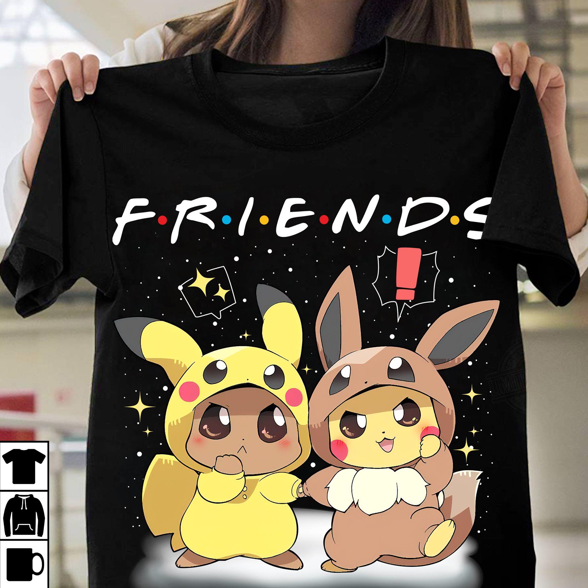 Pikachu x Eevee Christmas Friends Shirt