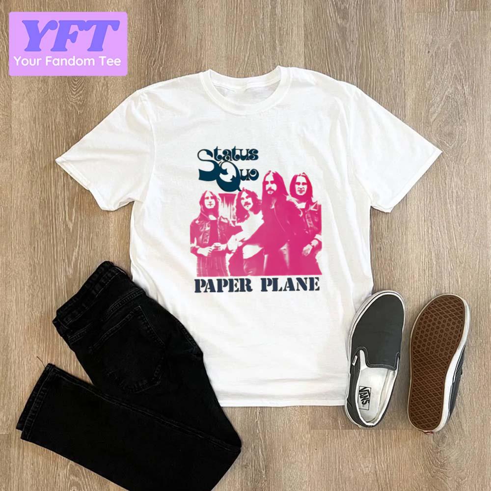 Pink Design Status Quo Paper Plane Unisex T-Shirt