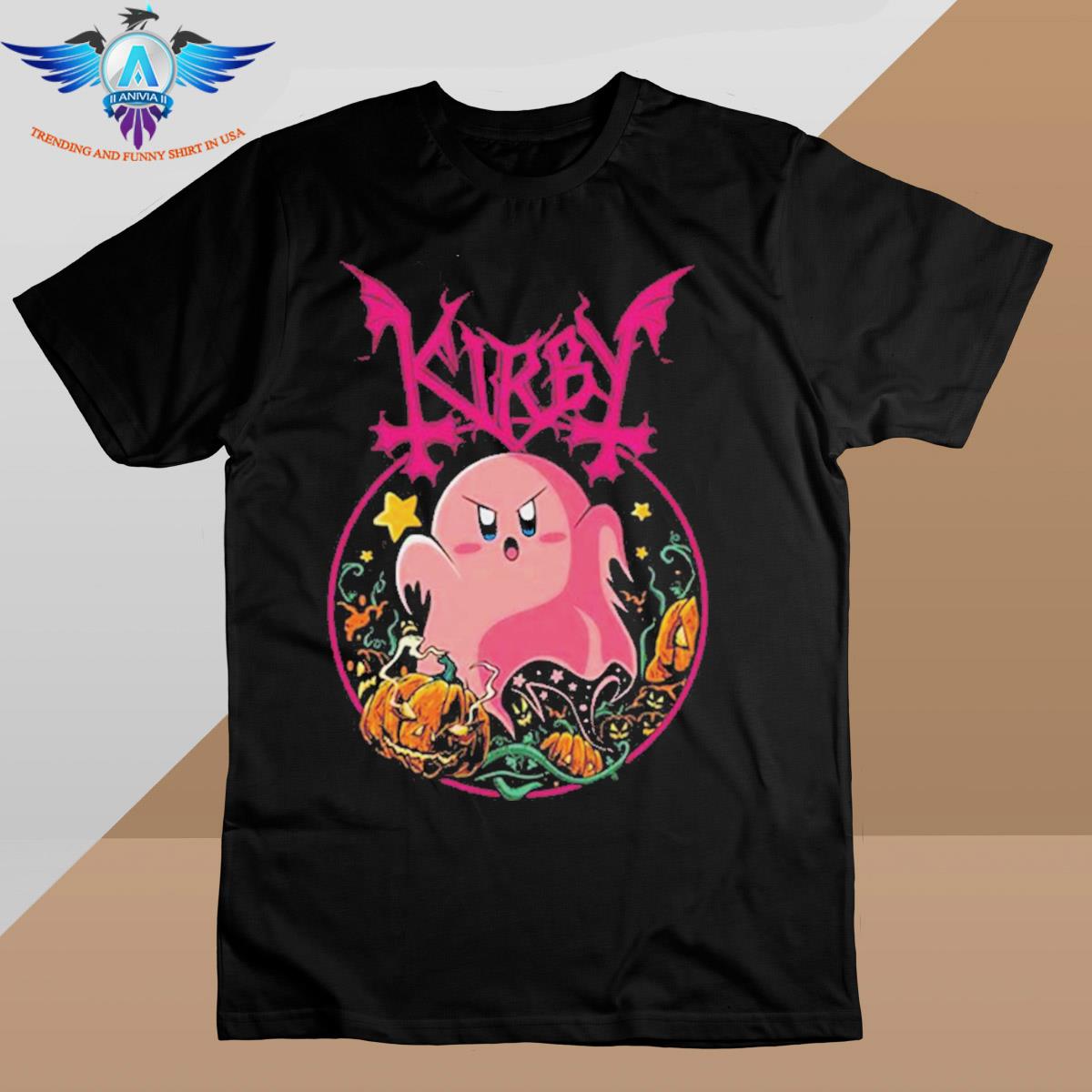 Pink Ghost Kirby Happy Halloween Shirt