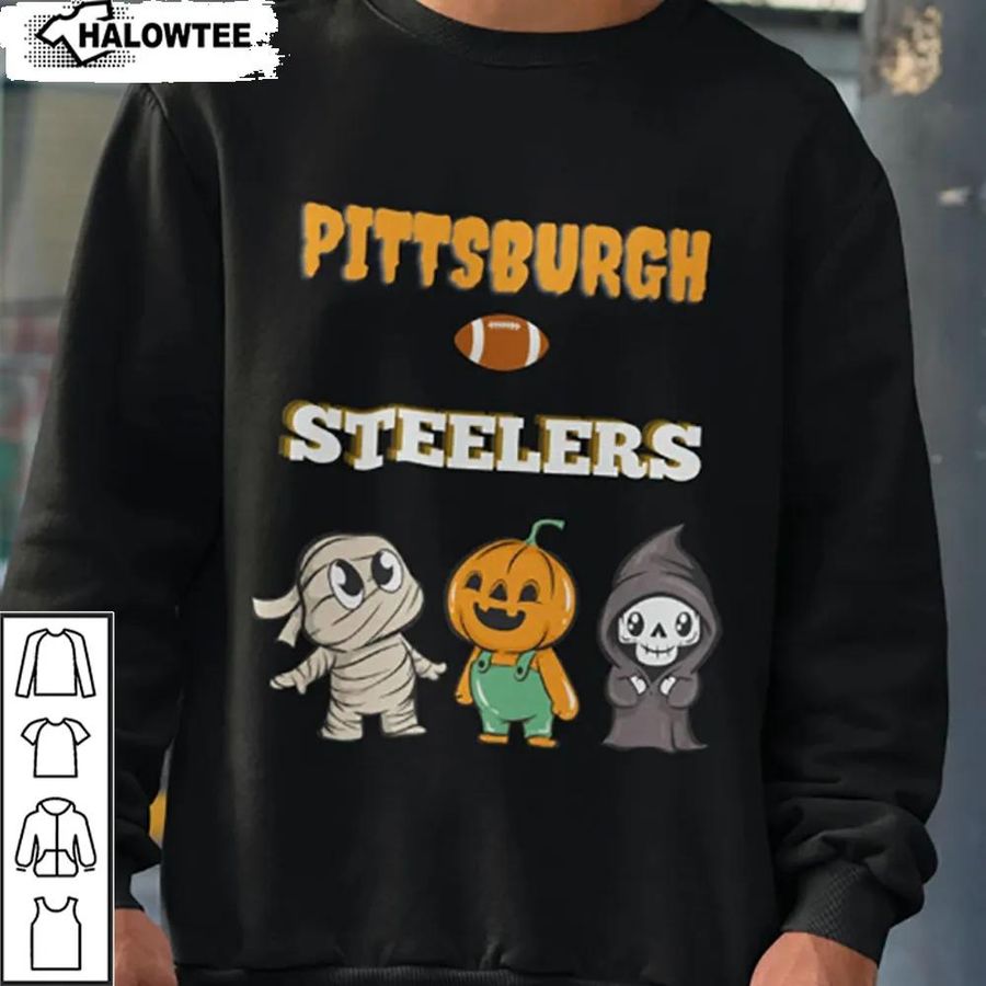 Pittsburgh Steelers Halloween Character Sweatshirt Mummy Pumpkin Spooky