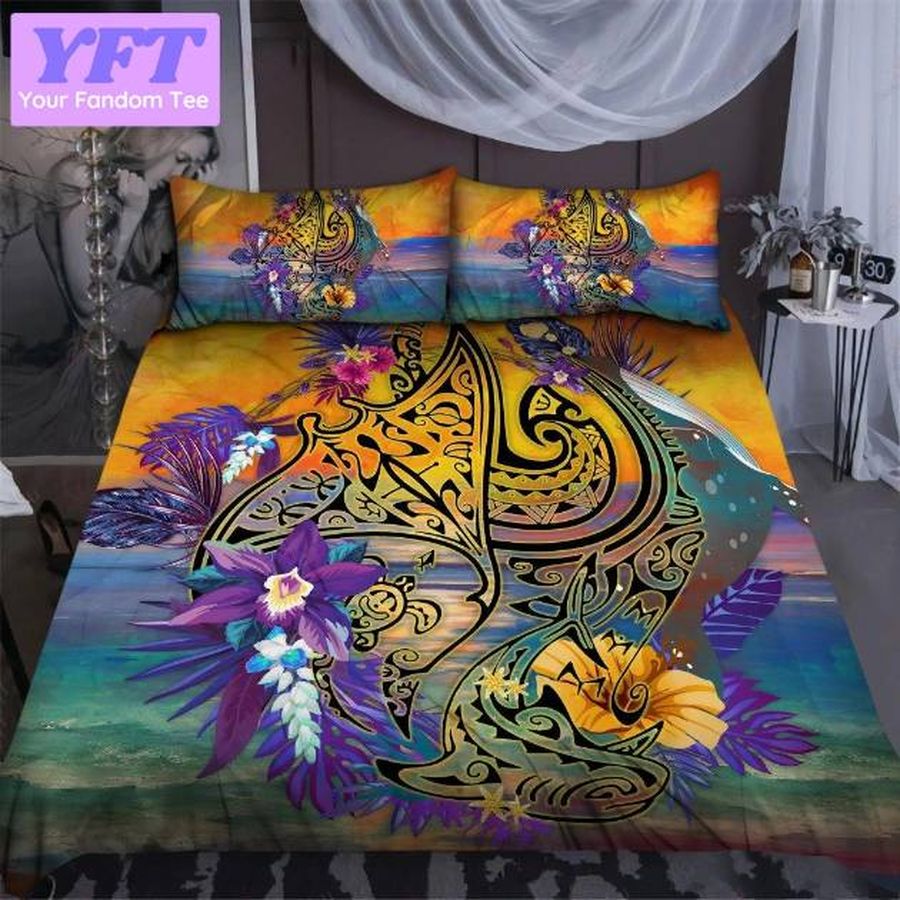 Polynesian Turtle Shark Manta 3d Bedding Set