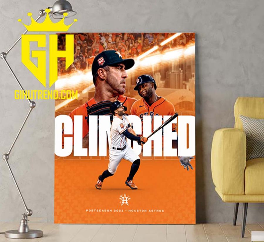 Postseason 2022 MLB Houston Astros Clinched Poster Canvas