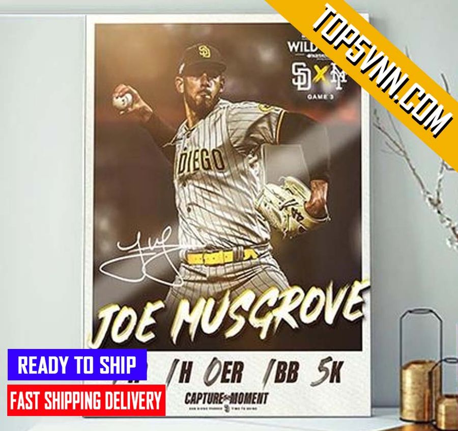 Premium The San Diego Padres Joe Musgrove 2022 MLB Wildcard Style Art Gift Poster Canvas