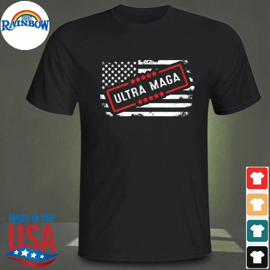 Pro Trump Ultra Maga USA Flag Vintage Tee Shirt
