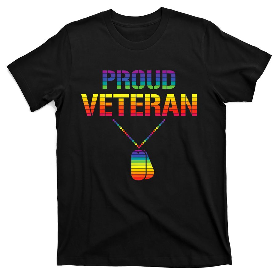 Proud Veteran LgbtQ Gay Pride Army DogTag Military Soldier T-Shirts