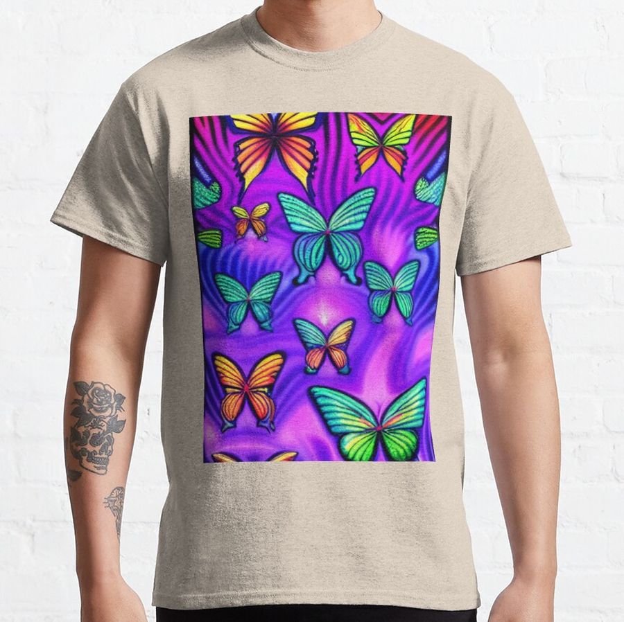 Psychedelic Butterflies Classic T-Shirt