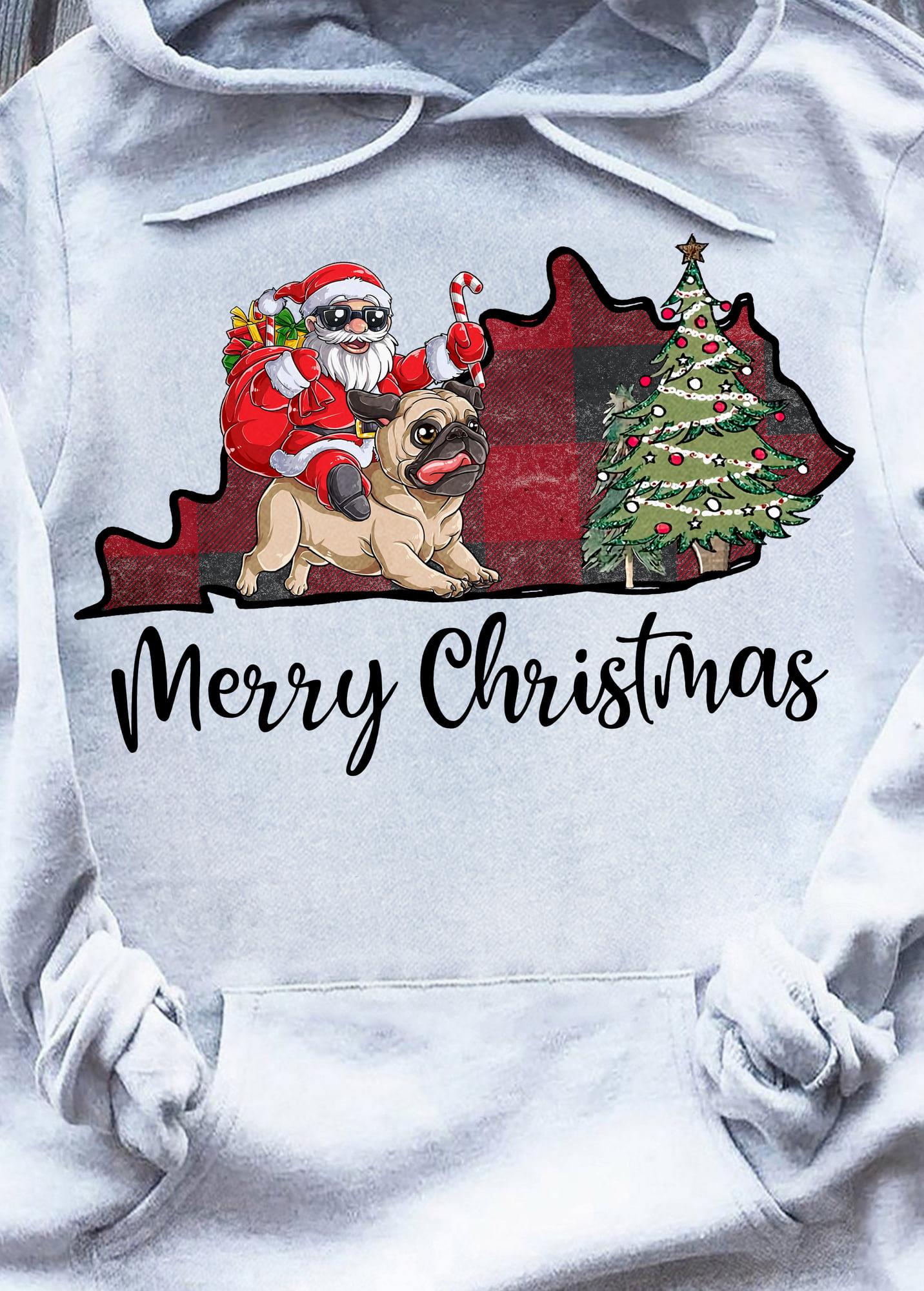 Pug Santa Claus And Merry Christmas Shirt