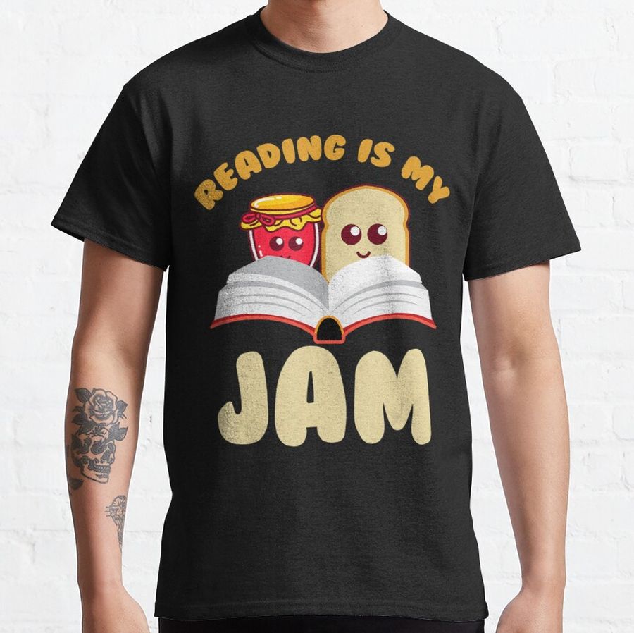 Reading Is My Jam   Cool Dainty Bookworm Classic T-Shirt