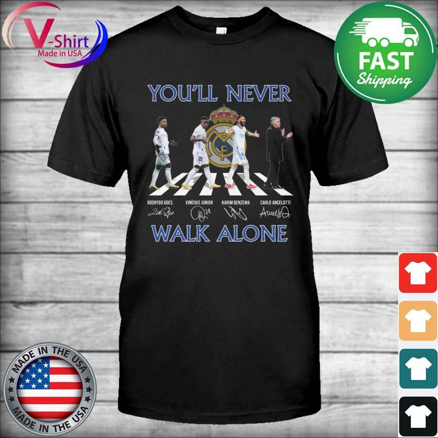 Real Madrid FC abbey road You'll never walk alone signatures shirt