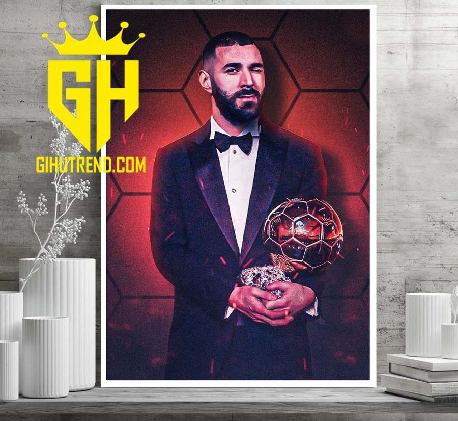 Real Madrid Striker Karim Benzema Has Won The Men's Ballon D'or For 2022 Poster Canvas