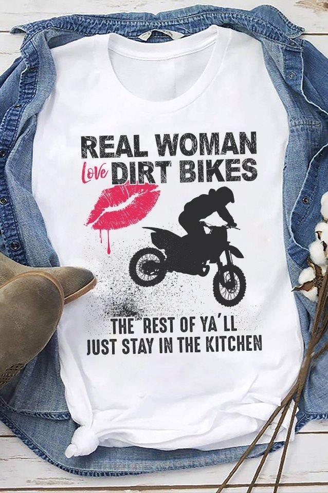 Real Woman Love Dirt Bikes Black Shirt