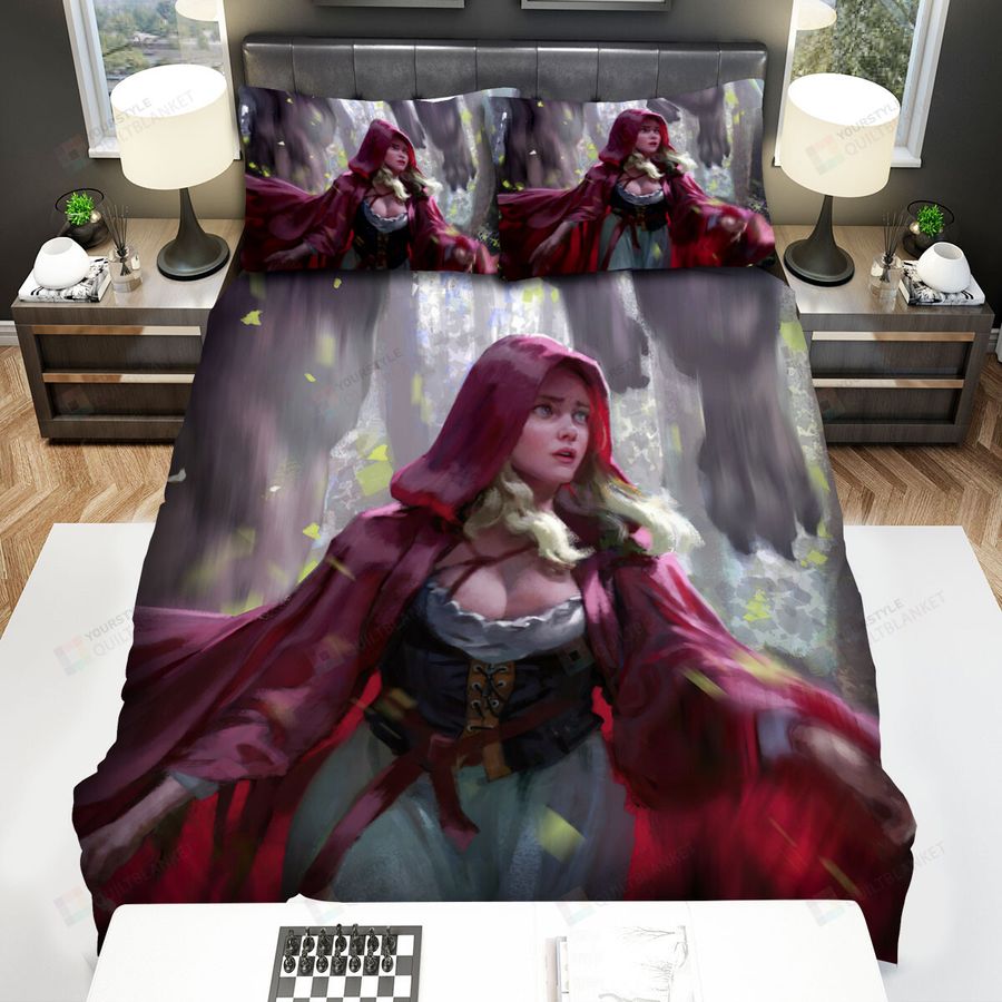 Red Riding Hood Art In The Wood Bed Sheets Spread Comforter Duvet Cover Bedding Sets