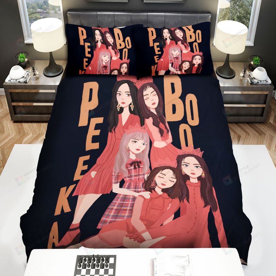 Red Velvet Members Peek-A-Boo Art Bed Sheets Spread Comforter Duvet Cover Bedding Sets