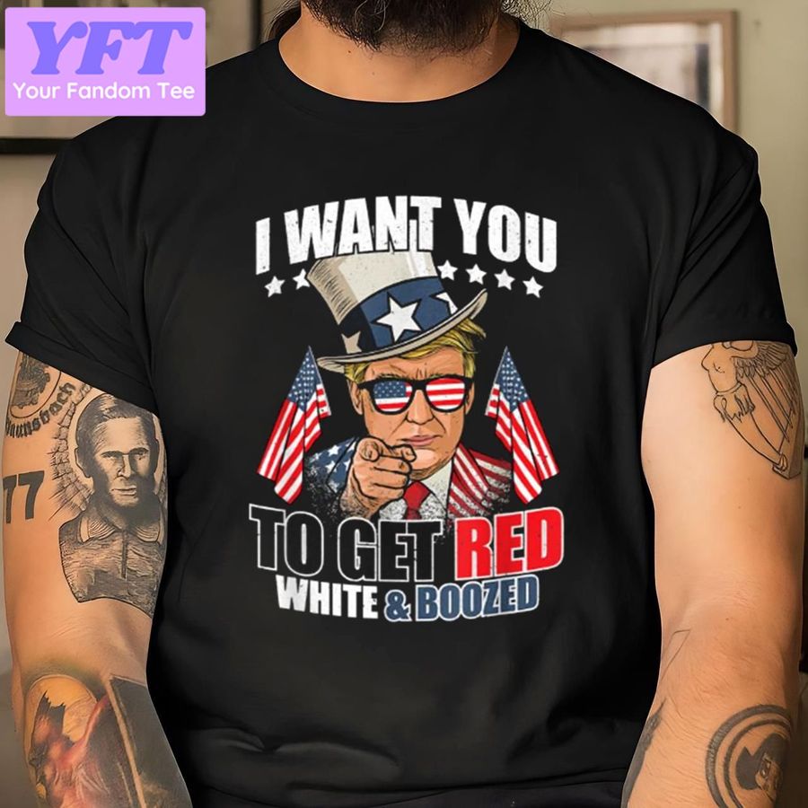 Red White Booze Donald Trump 4Th Of July Merica Trump New Design T Shirt