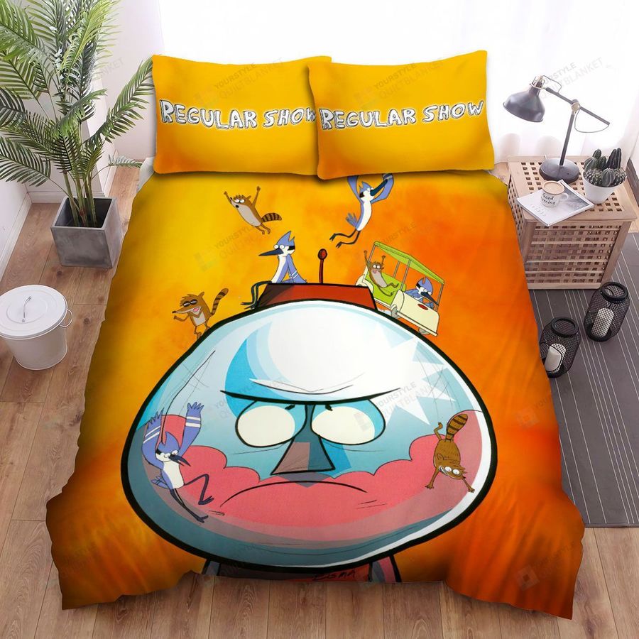 Regular Show Benson Angry With Mordecai And Rigby Bed Sheets Spread Duvet Cover Bedding Sets