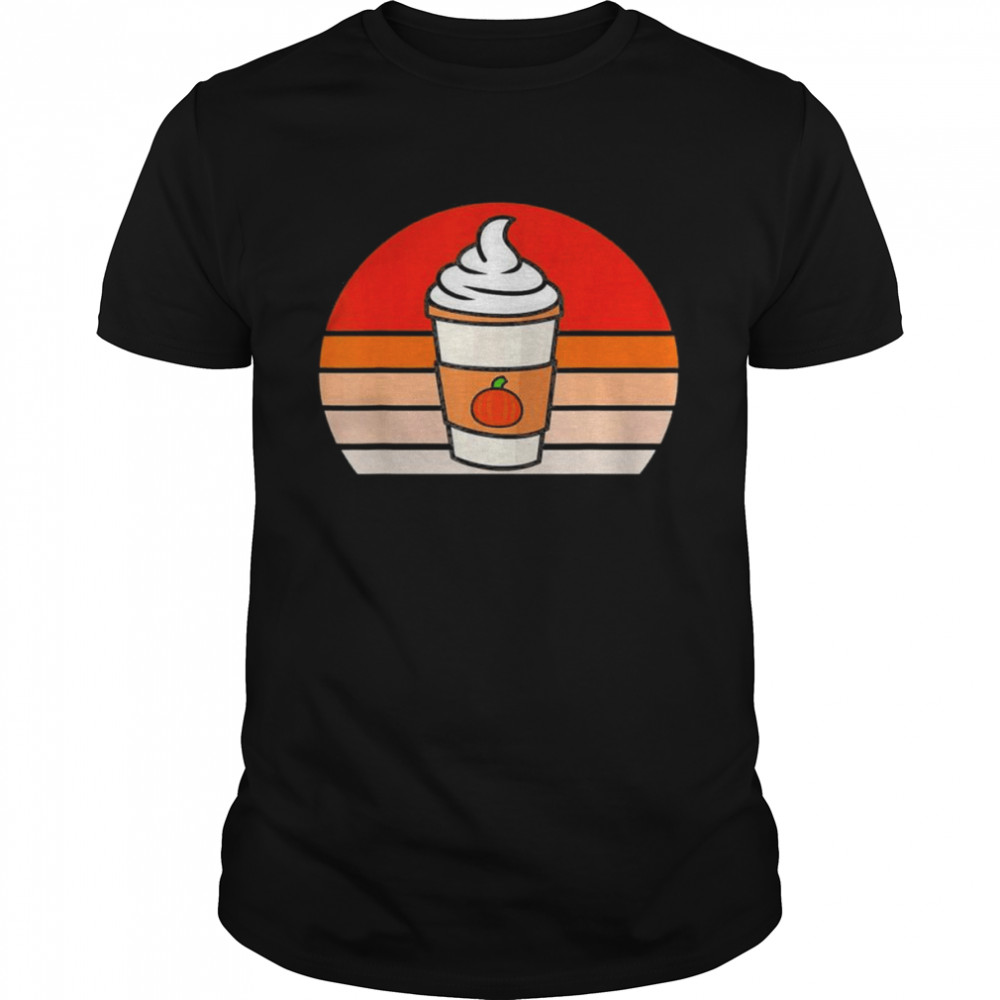 Retro Sunset Cute Pumpkin Spice Latte T-Shirt