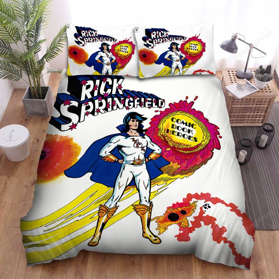 Rick Springfield Comic Book Heroes Bed Sheets Spread Comforter Duvet Cover Bedding Sets