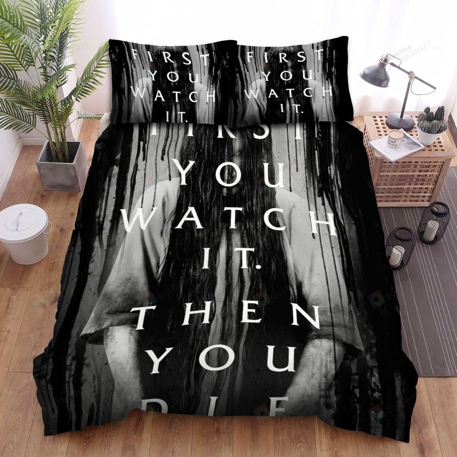 Rings First You Watch It Then You Die Movie Poster Bed Sheets Spread Comforter Duvet Cover Bedding Sets