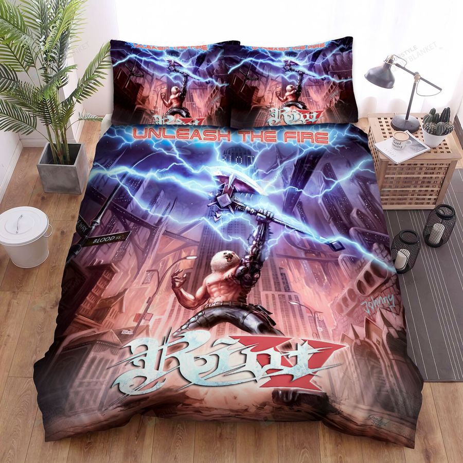 Riot Unleash The Fire Album Cover Bed Sheets Spread Comforter Duvet Cover Bedding Sets