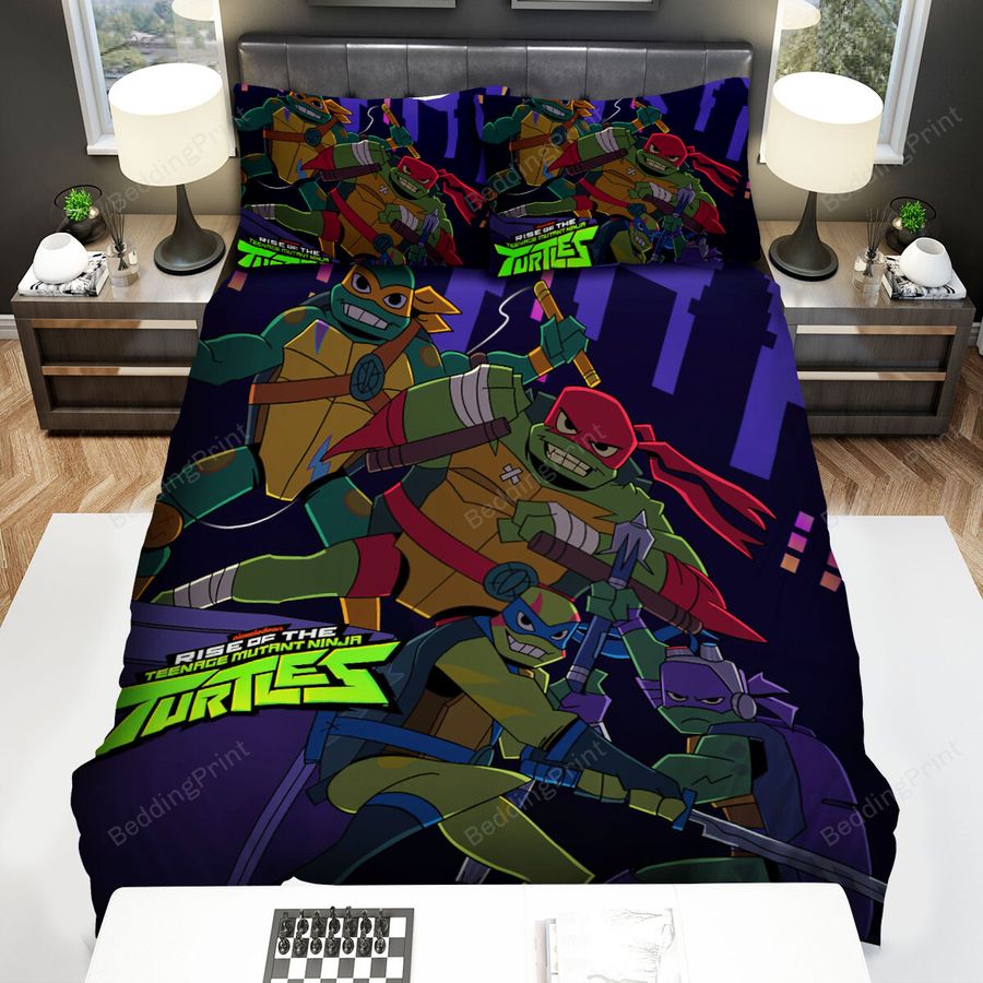 Rise Of The Teenage Mutant Ninja Turtles Group Photo Bed Sheets Spread Duvet Cover Bedding Sets