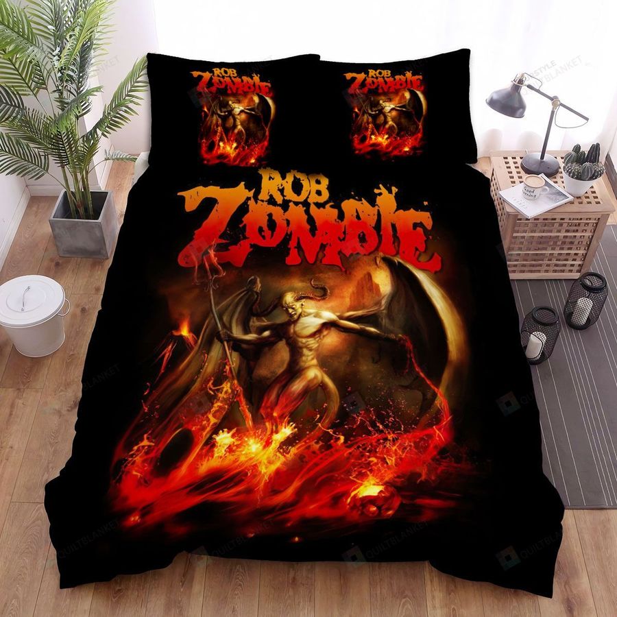 Rob Zombie Demon On Fire Bed Sheets Spread Comforter Duvet Cover Bedding Sets