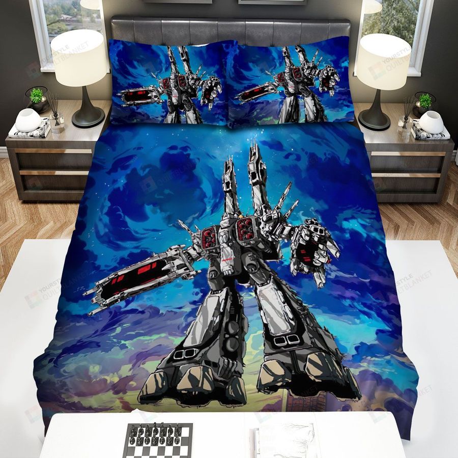 Robotech Robot Sky City Bed Sheets Spread Comforter Duvet Cover Bedding Sets