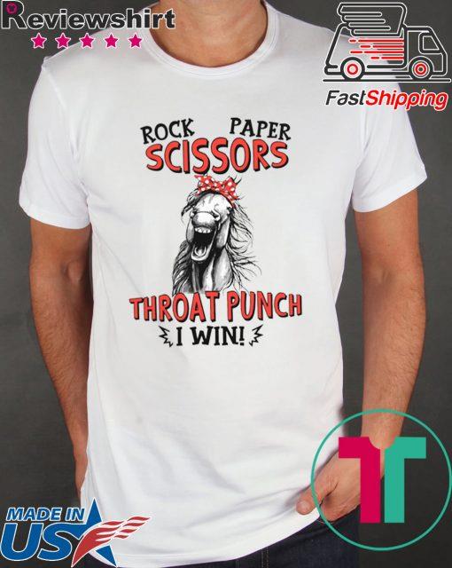 Rock Paper Scissors Throat Punch I Win Unicorn Shirt