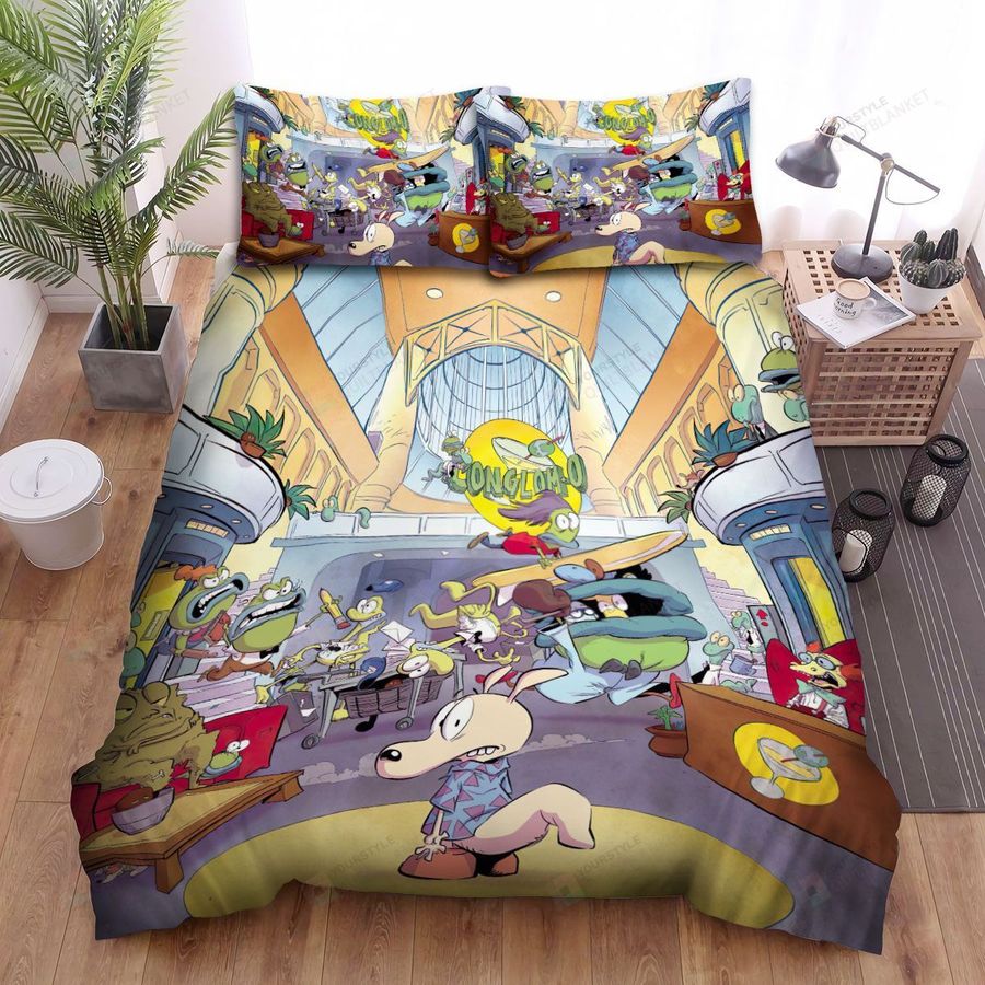 Rocko's Modern Life At The Conglom-O Corporation Bed Sheet Spread Duvet Cover Bedding Sets