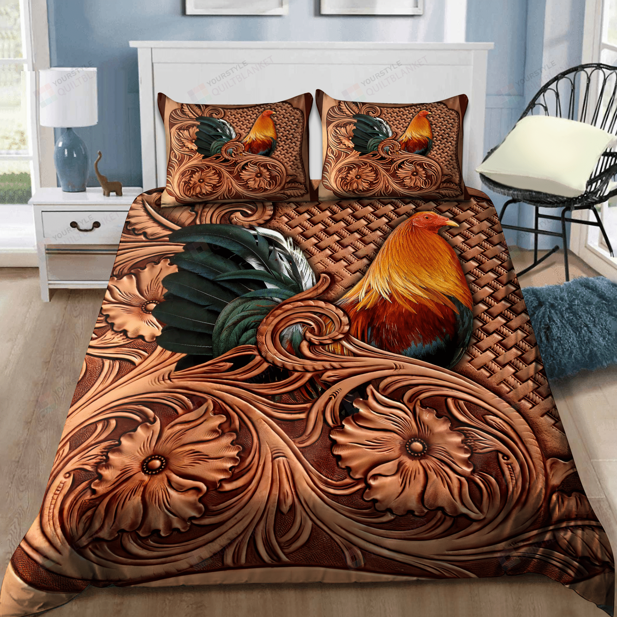 Rooster Bedding Set Bed Sheets Spread Comforter Duvet Cover Bedding Sets.Png