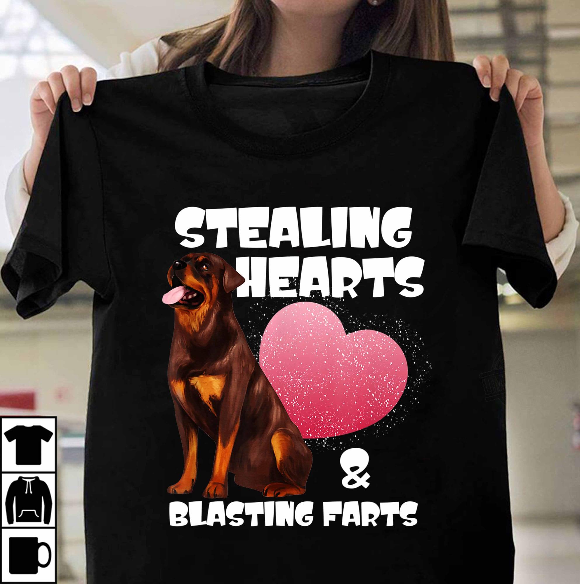 Rottweiler Stealing Hearts And Blasting Farts Shirt