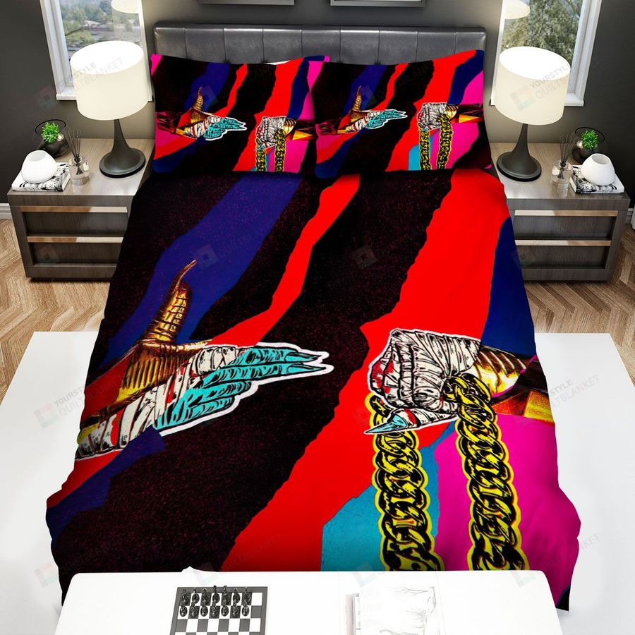 Run The Jewels Hands Fights On The Colorful Background Bed Sheets Spread Comforter Duvet Cover Bedding Sets