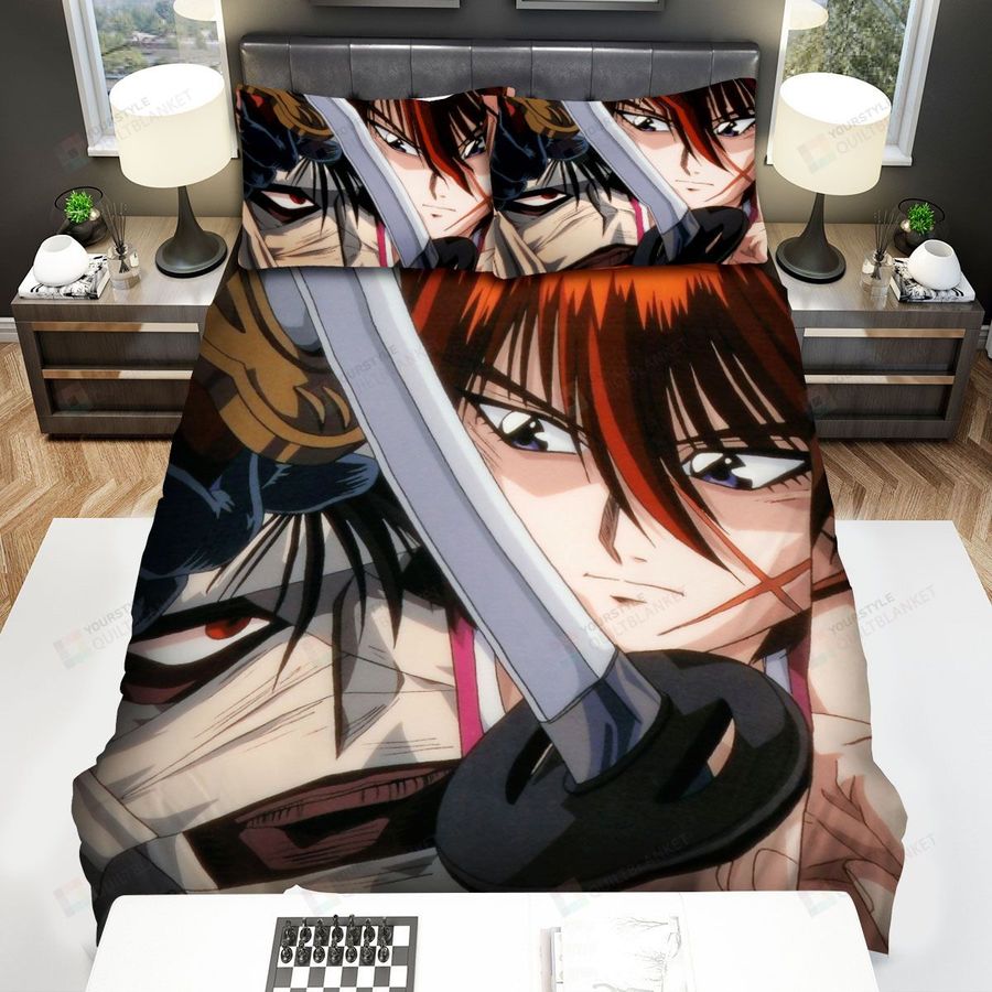 Rurouni Kenshin Anime Samurai Bed Sheets Spread Comforter Duvet Cover Bedding Sets