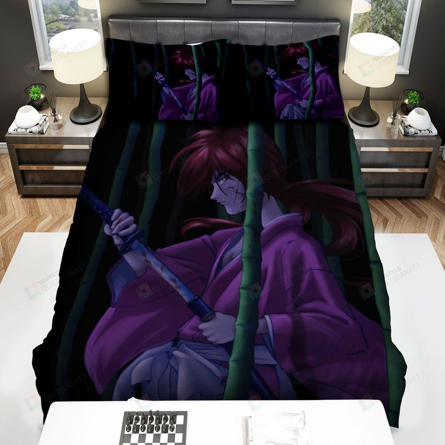 Rurouni Kenshin Himura Kenshin Bamboo Jungle Bed Sheets Spread Comforter Duvet Cover Bedding Sets