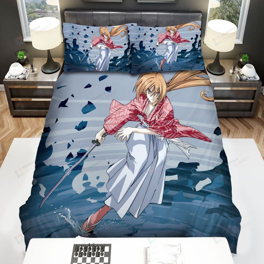 Rurouni Kenshin Himura Kenshin On Water Bed Sheets Spread Comforter Duvet Cover Bedding Sets