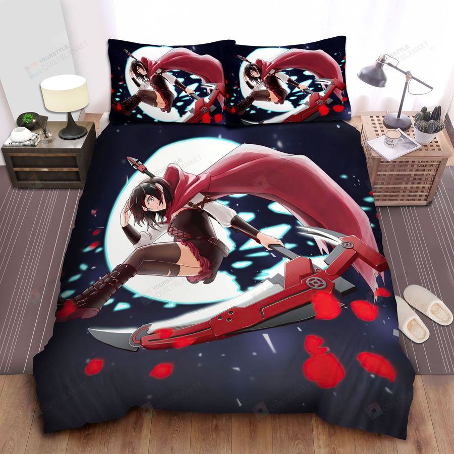 Rwby Ruby Rose Under The Shattered Moon Bed Sheets Spread Comforter Duvet Cover Bedding Sets