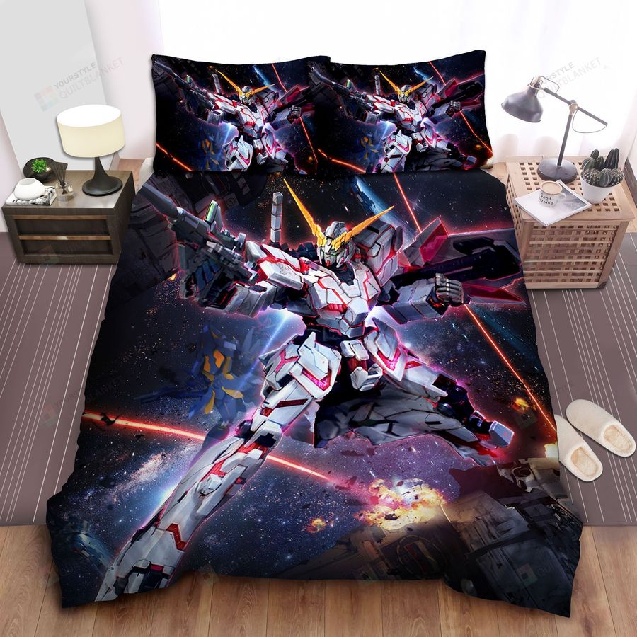 Rx-0 Unicorn Gundam Bed Sheets Spread Comforter Duvet Cover Bedding Sets