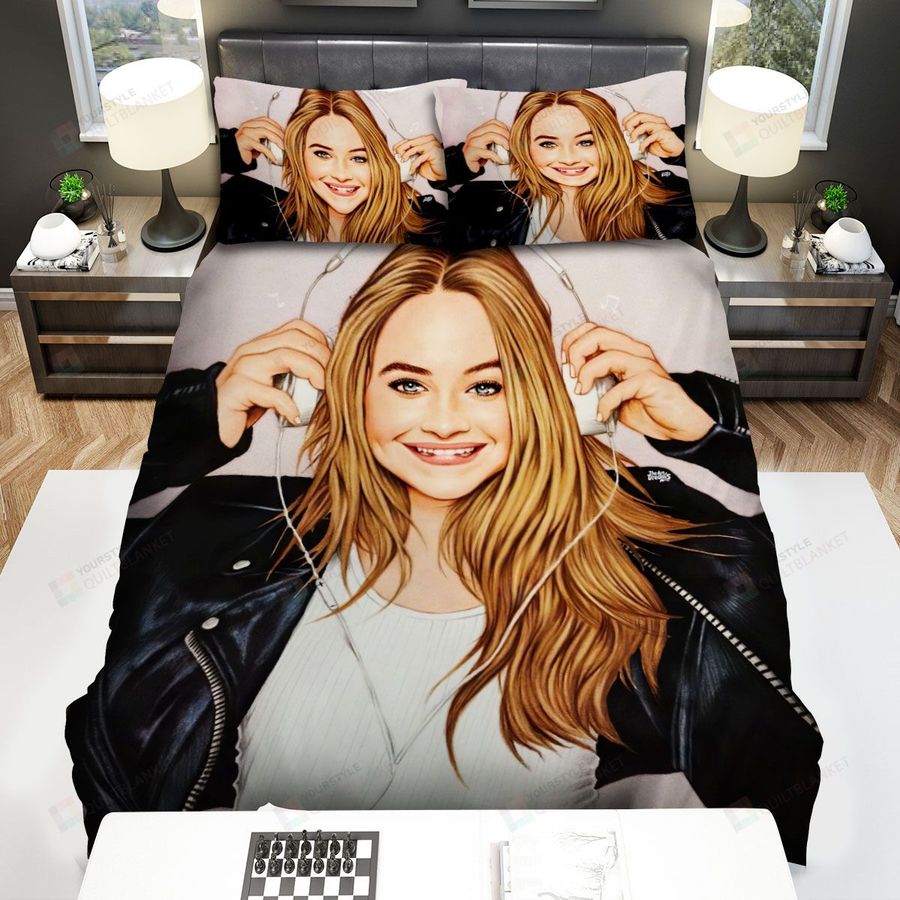 Sabrina Carpenter Headphone Bed Sheets Spread Comforter Duvet Cover Bedding Sets